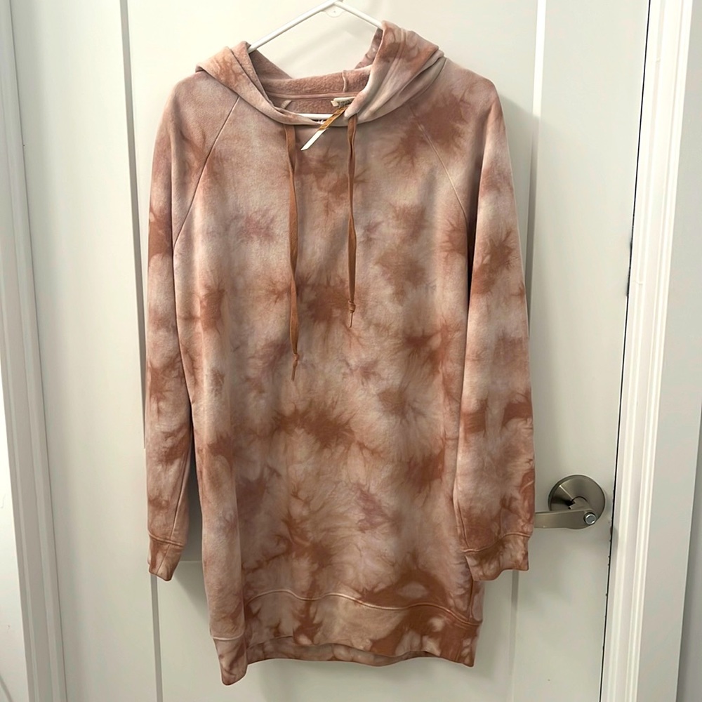Victoria’s Secret PINK tie dyed hoodie dress. NEVER WORN BEIGE